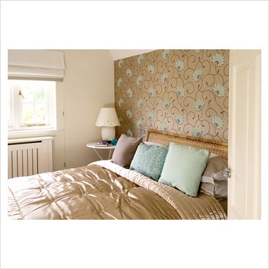 Metallic Wallpaper on Gap Interiors   Classic Bedroom With Metallic Wallpaper   Picture