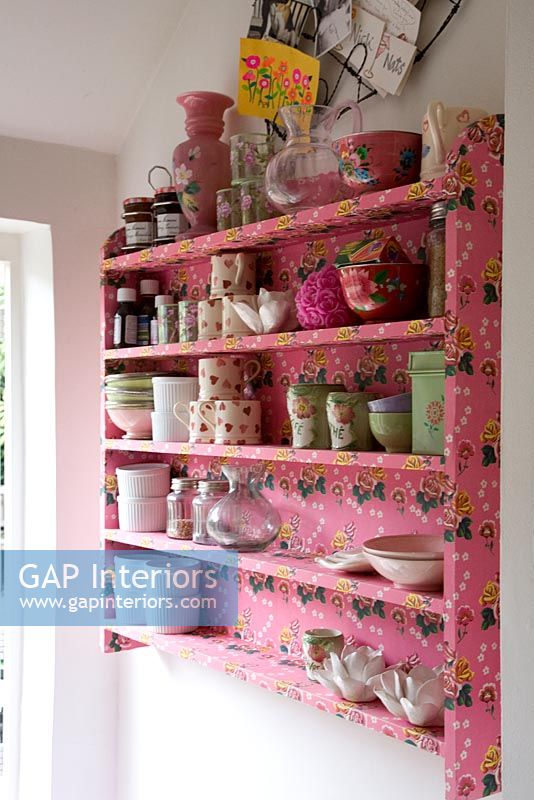 GAP Interiors - Floral pink shelves in kitchen - Image No: 0053445 ...