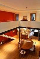 Contemporary mezzanine and open plan dining room