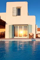 Modern white villa with swimming pool