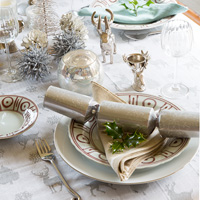 Dining table set for christmas